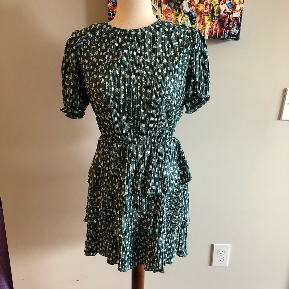 H&M pleated ruffle dress